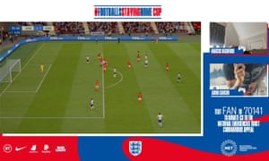 Una captura de pantalla del choque del viernes en el que Marcus Rashford (Inglaterra) y Jadon Sancho (también Inglaterra) disputaron un juego de la FIFA 2020. Sancho ganó 2-1.