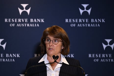 Reserve Bank of Australia (RBA) Governor Michele Bullock speaks to media during a press conference