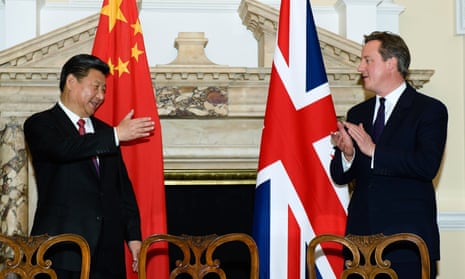 China's president, Xi Jinping, with then prime minister, David Cameron, on a state visit to the UK in 2015.