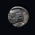 Antique silver coin, Parthian empire, 147-191, Iran.