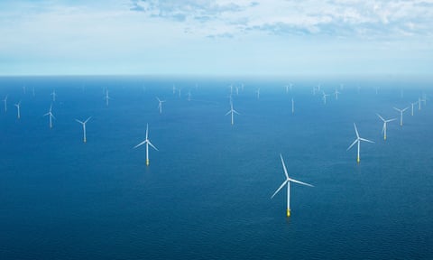 field of off shore wind turbines