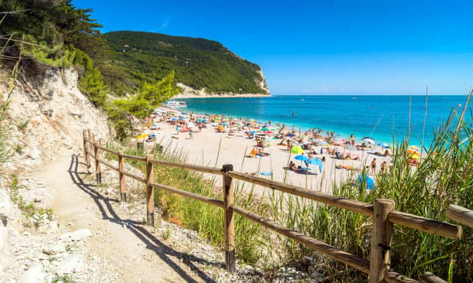 famous San Michele beach in Sirolo