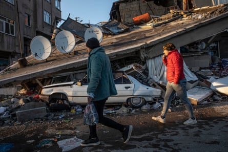 Earthquake damage in Pazarcık.