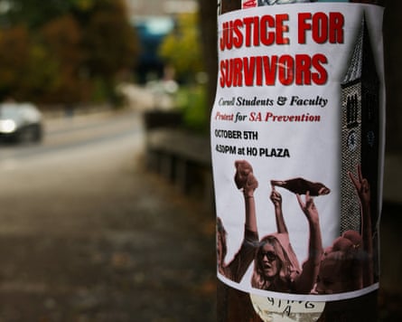 a poster reads 'justice for survivors'