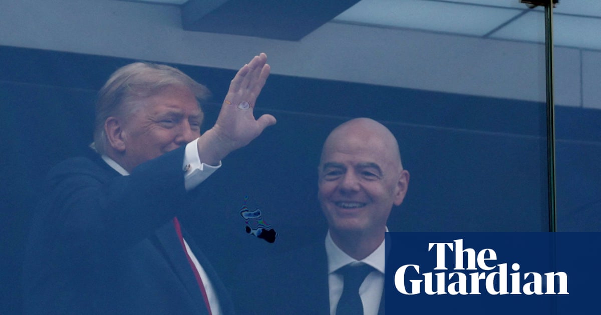 Donald Trump arrives by helicopter to attend World Cup final alongside Gianni Infantino