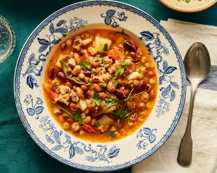 Rachel Roddy’s bean stew with lots of herbs