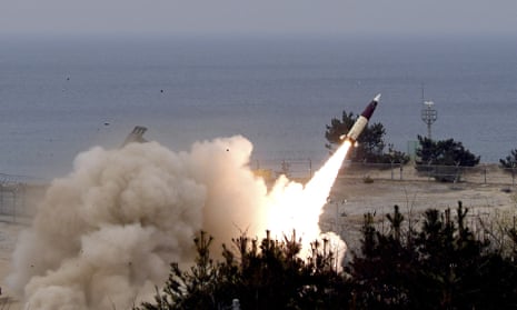 The Army Tactical Missile System or ATACMS, seen during a military exercise in South Korea in 2022. Ukraine has deployed the US-supplied weapon for the first time