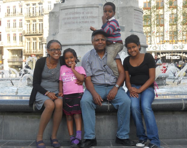 Andy Tsige pictured with his family.