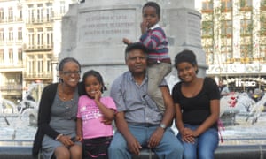 Andargachew Tsege with his partner, Yemi Hailemariam, left, and his children