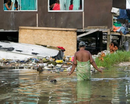 An urban scene at Funafuti atoll.