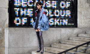 Over-the-knee boots at Paris fashion week.