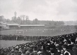 A view of the spectators and the ground during the English FA Cup Final between Aston Villa and Everton held at the Crystal Palace watched by an estimated 65,000 spectators on 10 April 1897