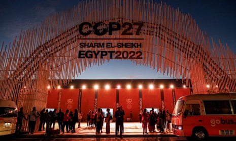 Delegates arrive on the first day of the Cop27 climate conference in Egypt's Red Sea city of Sharm el-Sheikh.
