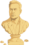 a crumbling classical bust of a man