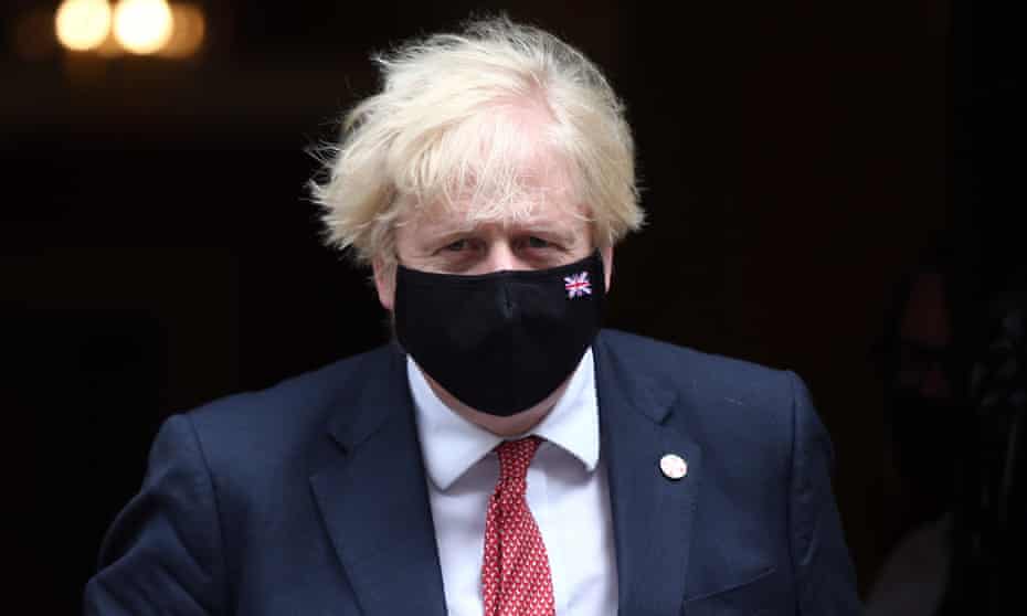 Masked Boris Johnson