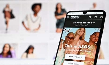 The website of the online fashion retailer Asos on a mobile phone