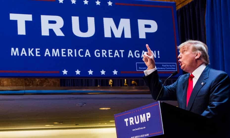 Donald Trump announces his candidacy for the presidency at Trump Tower.