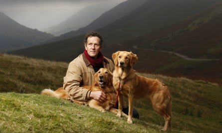 Monty Don with his dogs Nigel (RIP) and Nell.