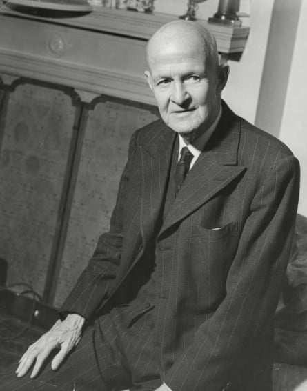 Pelham “Plum” Warner wearing a suit