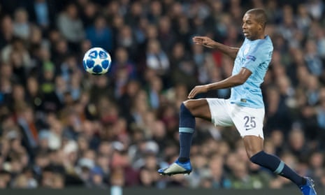 Fernandinho in action against Shakhtar Donetsk. The Brazilian has yet to miss a Premier League or Champions League fixture this season.