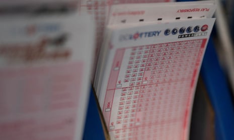 Powerball tickets are seen at a liquor store in Washington state in July 2023.