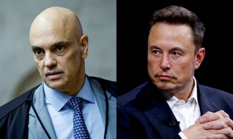 a side-by-side image of Alexandre de Moraes and Elon Musk