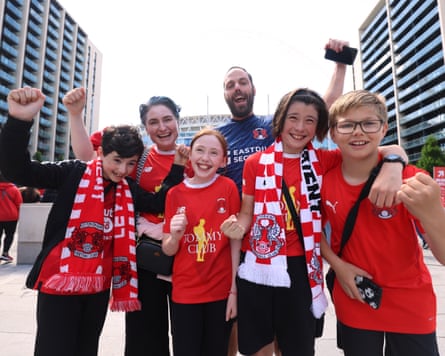 Leyton Orient fans outside Wembley for the playoff final last season.