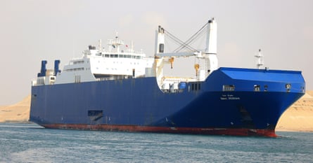 Large blue ship