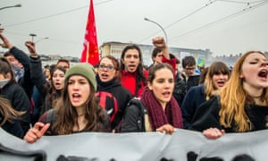 Young people demonstrate in Lyon