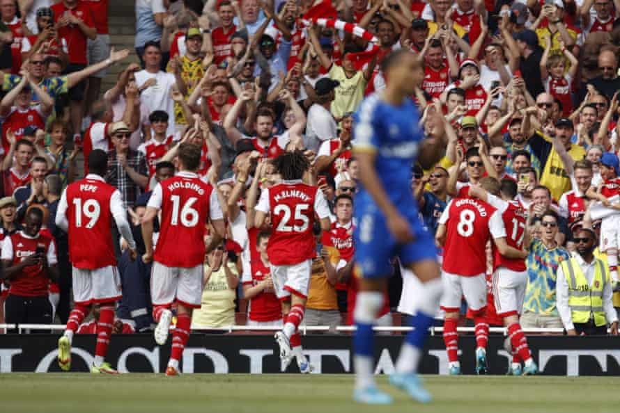 Martin Odegaard scores for Arsenal.