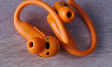 The earbud tips and sensors of the Beats Powerbeats Pro 2.