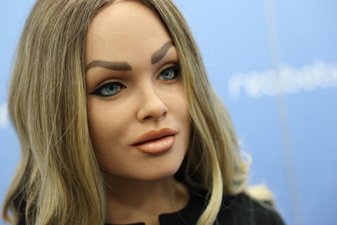 Humanoid robot at electronics show