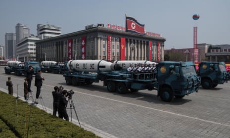 North Korea’s missile launch comes just a day after a huge military parade in Pyongyang to mark the birth anniversary of founder Kim Il-sung.