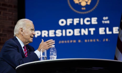 Joe Biden speaks at the Queen theatre in Wilmington, Delaware on Monday.