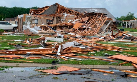 US-WEATHER-MISSISSIPPI<br>This handout photo obtained April 13, 2020 courtesy of the City of Monroe, Louisiana shows the aftermath of storm damage. - Tornados ripped through the southern US state of Mississippi, killing at least 11 people, officials said April 13, 2020 as they gathered information on the extent of the damage caused by the storms. The tornadoes caused "catastrophic" damage on April 12, 2020, according to US media, and prompted the National Weather Service to issue its highest level of tornado alert.Governor Tate Reeves tweeted that he had declared a state of emergency "to protect the health and safety of Mississippians in response to the severe tornadoes and storms hitting across the state." (Photo by Handout / The City of Monroe / AFP) /