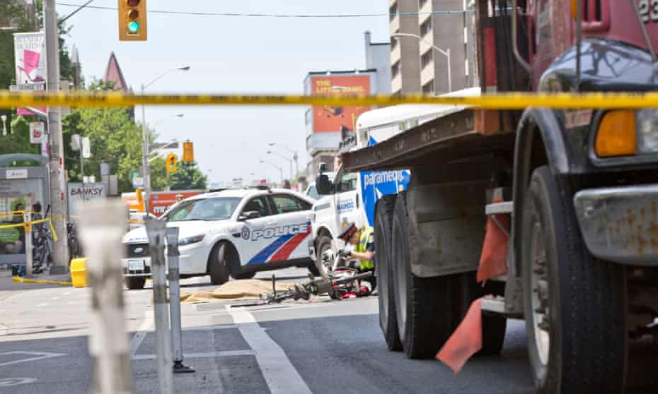 scene of a road traffic accident in toronto on 12 june 2018