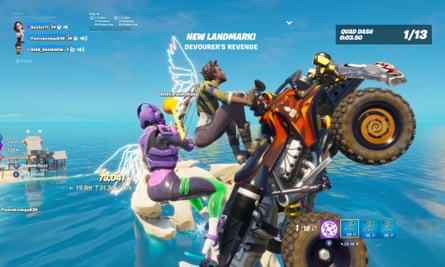 Epically failing at a quad bike challenge in Fortnite Party Royale