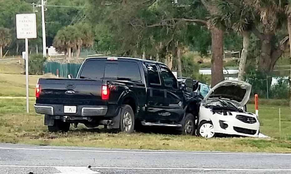 The scene of the crash in Titusville, Florida