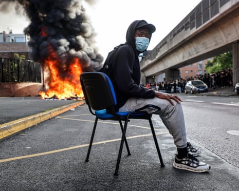 Students burn garbage as they protest to demand more resources for school, in Lille, France.