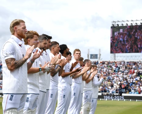 England observe a minute’s applause in memory of David Lawrence before day three of the first Test with India at Headingley