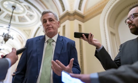 House Minority Leader Kevin McCarthy, R-Calif., talks to reporters at the Capitol in Washington, April 6, 2022.