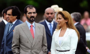 Sheikh Mohammed bin Rashid al-Maktoum and Princess Haya bint al-Hussein at Goodwood racecourse in 2013.