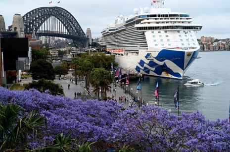 The Majestic Princess cruise ship is seen docked at the International Terminal on Circular Quay in Sydney