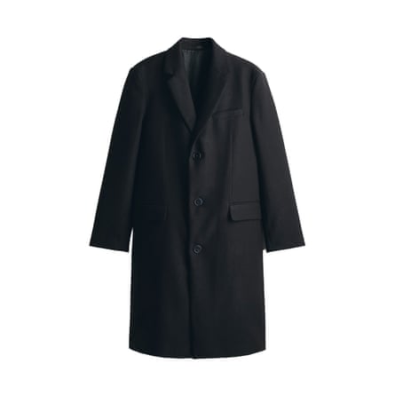 A long black coat on a white background