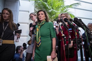 Nancy Pelosi leaves a House Democratic caucus meeting Tuesday.