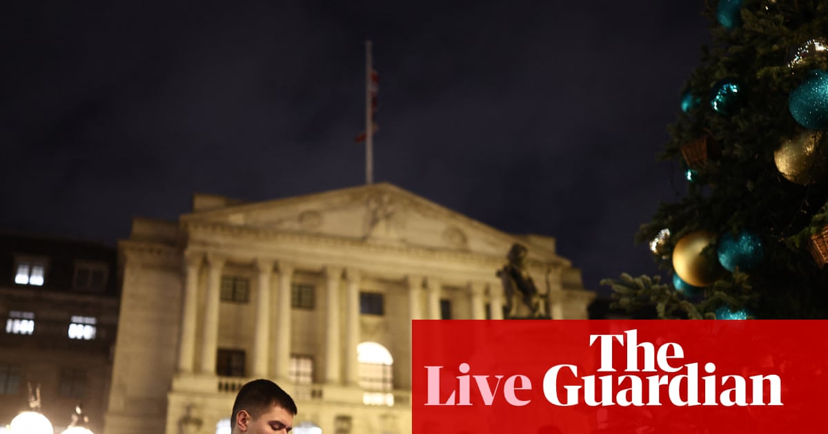 Bank of England expected to announce pre-Christmas interest rate cut today – business live