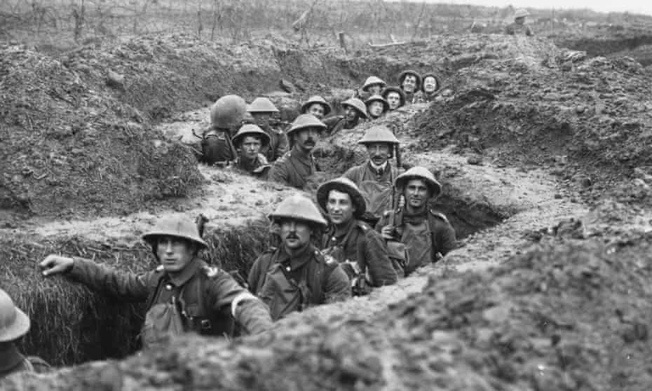 British soldiers during the Battle of Cambrai, 1917.