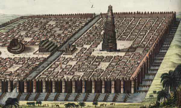 Le mura di Babilonia in un'incisione di Friedrich Johann Bertuch. Fotografia: Florilegius/SSPL via Getty Images