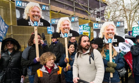 The NHS in Crisis march in London in February highlighted Virgin’s expansion into the healthcare sector.
