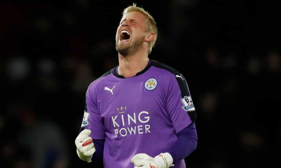 Kasper Schmeichel’s father Peter won five Premier League titles with Manchester United, where his son can win his first on Sunday.